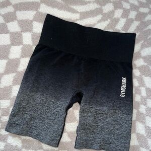 Gymshark Women's Black and Gray Ombre Athletic Shorts